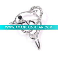 Wholesale Costume dolphin-shaped Jewelry Brooch