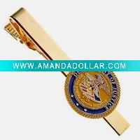 Wholesale Alloy Golden Necktie Clip with Badge