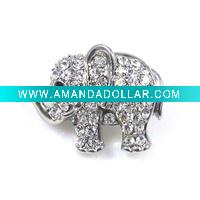 Wholesale Rhinestone Jewelry Elephant-shaped Pins