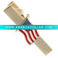 Tie Clip with USA Flag
