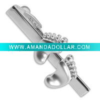 Funny Silver Tie Clips with Two Feet