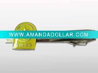 Bronze Tie Clips with Medal