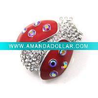 Wholesale Rhinestone Jewelry Ladybird-shaped Pins