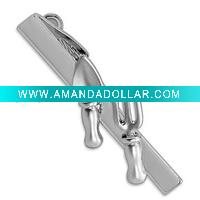 Silver Tie Clip with Tableware