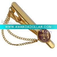 Military Tie Clip with Chains
