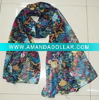 Wholesale 100% Polyester printed fashion scarf, long scarf