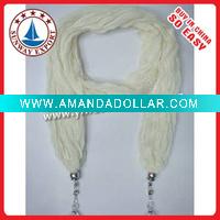 Wholesale Scarf,100% polyester pendant scarf,popular fashion pendant polyester scarf