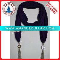 Wholesale Scarf,100% polyester pendant scarf,popular fashion pendant polyester scarf