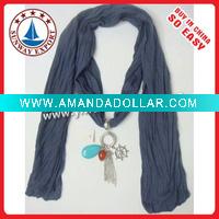 Wholesale Scarf,100% polyester pendant scarf,popular fashion pendant polyester scarf
