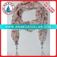 Wholesale Scarf,100% chiffon pendant scarf,popular fashion pendant chiffon scarf