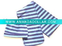Wholesale Promotion gift Set, fleece set. winter scarf hat, strip scarf, hat-- FY0120