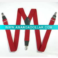 Wholesale Red Elastic Suspender with metal clip