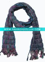 Viscose Spring Crinkle Silver Scarf
