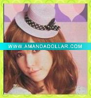 Wholesale new fashion lady's straw mini top hat/hair clips/headband