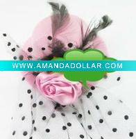 Wholesale 2011 fashion rose flower mini top hat/lady hair clips/headband