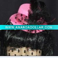 Wholesale 2011 fashion rose mini top hat/lady hair clips/headband