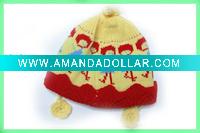Wholesale winter kintted wool girl hat / handmade flower hat