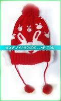 Wholesale winter kintted wool animal kids hat / handmade rabbit hat