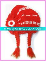 winter kintted wool kids hat / pigtails hat