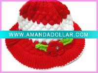 Wholesale 2011 winter kintted wool kids hat /flower hat