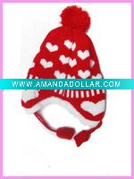 Wholesale 2011 wool kintted kids winter hat with wool ball/wool hat