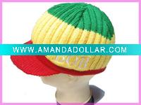 Wholesale 2011 wool kintted crochet winter baseball hat with brim