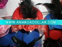 Wholesale 2011 party decoration mini arganza flower hat/sinamay ladies hats headband/hair clips