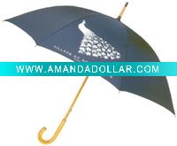 Wholesale Wooden Shaft Umbrella with black ribs
