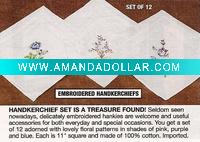 Wholesale 100% cotton embroidered handkerchiefs