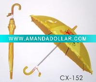 Wholesale yellow 19''*8k lace auto open kids umbrella