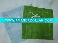 Wholesale linen napkin with embroidery and hemstitch