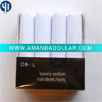 Wholesale 4 Pack - Pure Cotton Plain Handkerchiefs