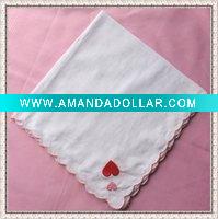 Wholesale Embroidered handkerchief with scallop hem