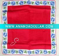 Wholesale Classical graceful flower border hanky with personalized logo