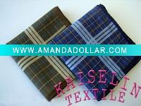 Wholesale Grid cotton man handkerchief