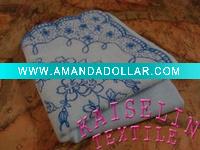 Wholesale blue cotton Soft gauze emb handkerchief