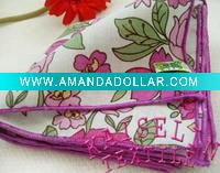 Wholesale Flower printing combing cotton lady's handkerchiefs