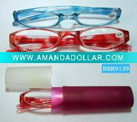 Wholesale fashion slim reading glasses with plastic case