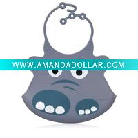 Wholesale Silicone elephant baby Bib With Crumb Catcher