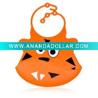 Wholesale Silicone stylish baby Bib With Crumb Catcher
