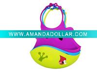Silicone baby Bib With Crumb Catcher New