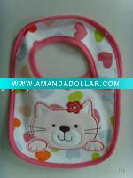 baby bib with embroidery cat