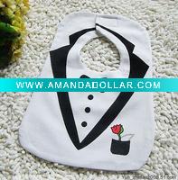 white black printed baby bib