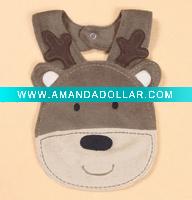 baby bib with plush bear