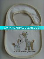 baby bib with plush animal design