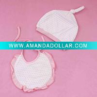 cute cotton baby bibs and caps,baby clothes