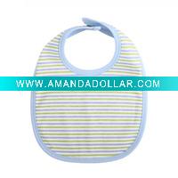 100% organic cotton stripe baby bib