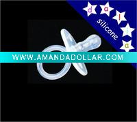 Wholesale transparent silicone pacifier/ safe silicone solid nipples