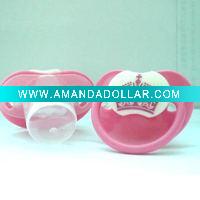 new style pink baby pacifier with logo