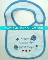 Printed terry baby bibs